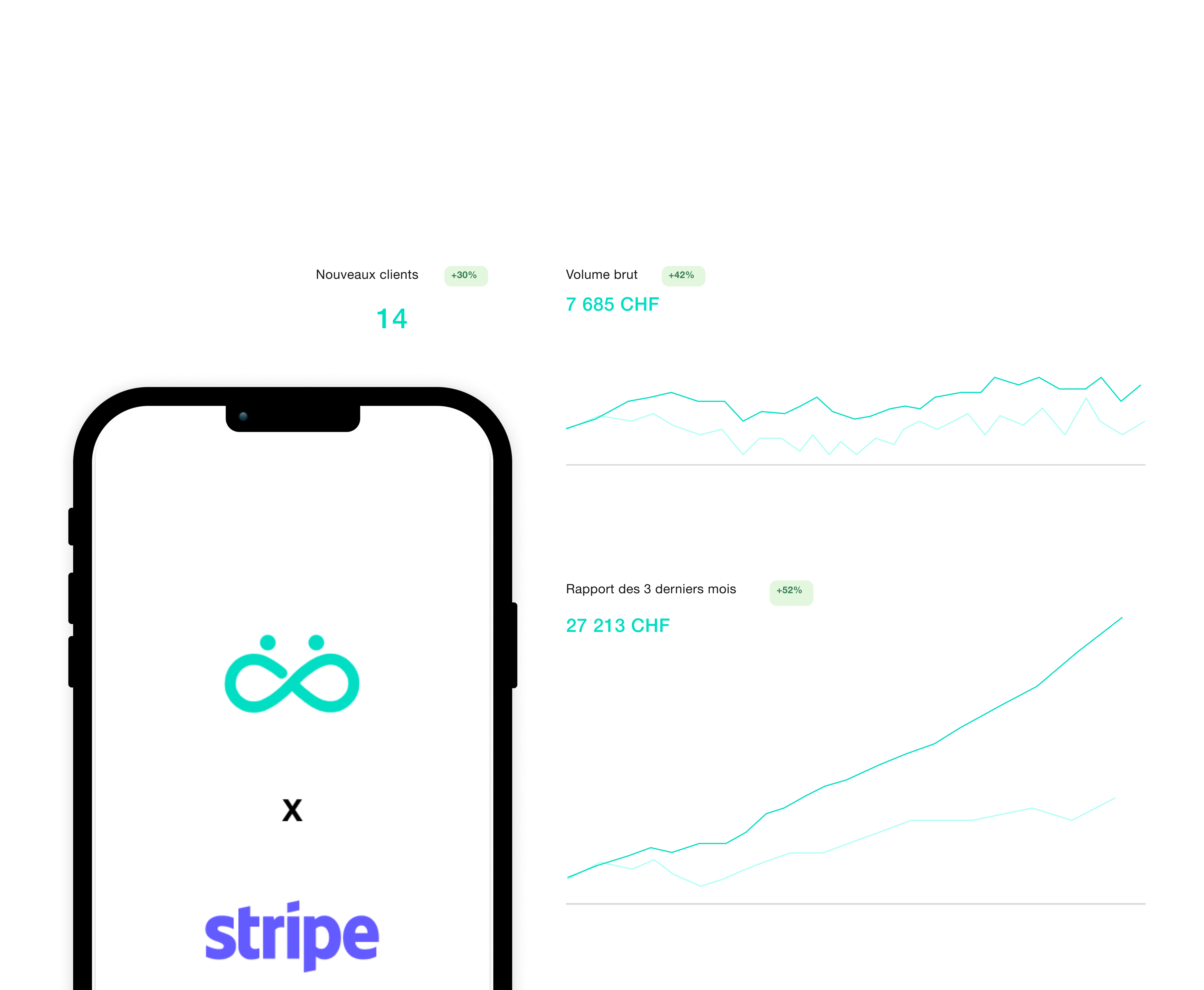 Image représentant le tableau de bord financier Stripe auquel les coachs Togever auront accès